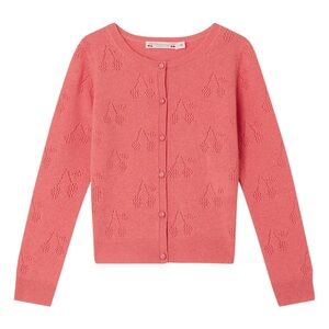 Bonpoint Pink Cherry Cardigan Sweater